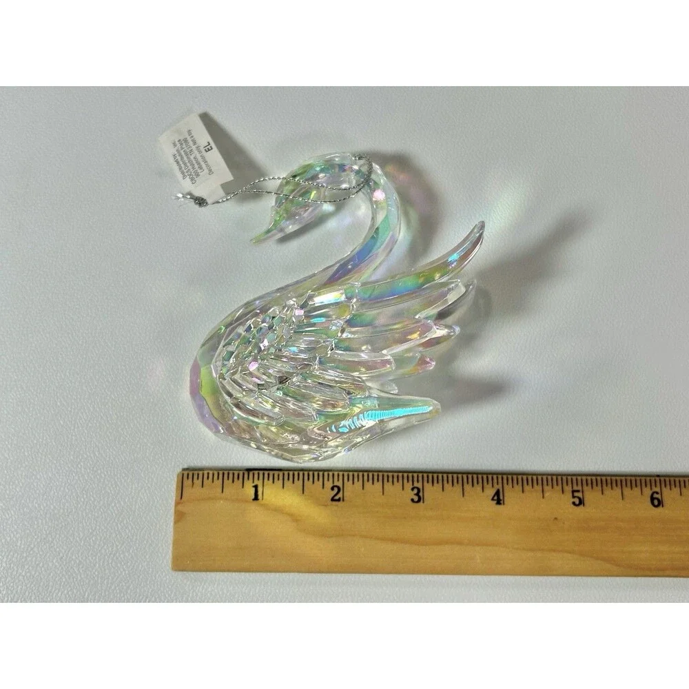 Acrylic Rainbow Iridescent Swan Birds Christmas Tree Decoration Gisela Graham